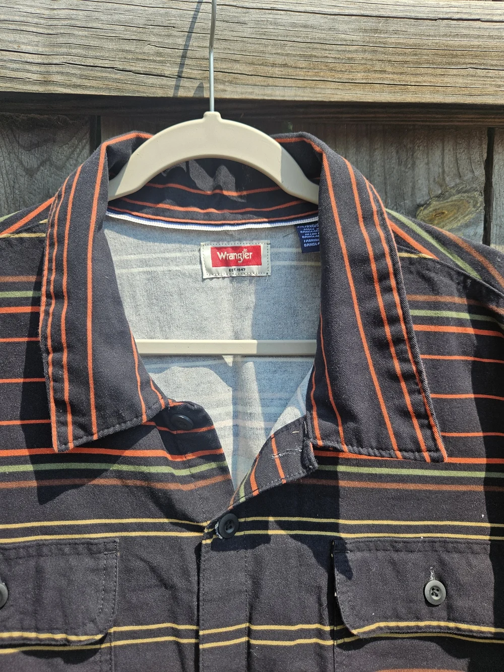 Wrangler Barn Shirt Jacket Men 2XL Button Down Pocket Light Western Cotton Aztec